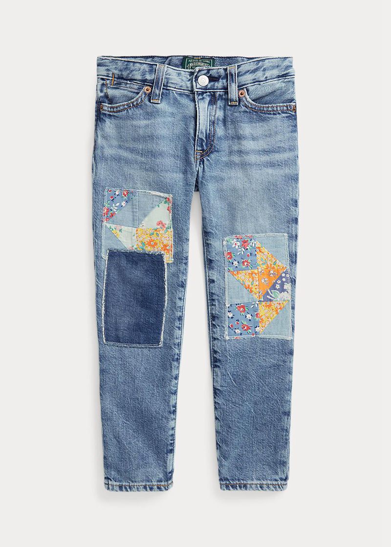 Pantalones Ralph Lauren Niña 1.5-6.5 Años Patchwork Astor Slim Boyfriend Jean Chile Azules OBREZ-3245